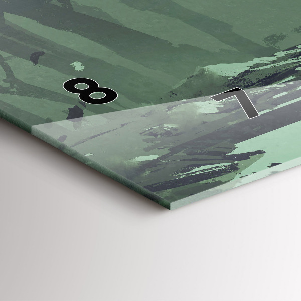 Glass wall clock rectangular Samurai in the forest