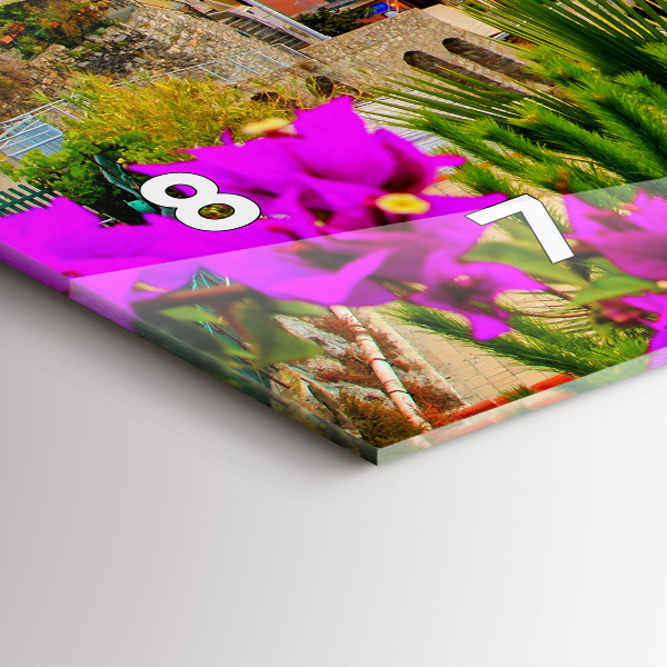 Glass wall clock rectangular Cinque Terre Coast
