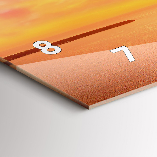 Glass wall clock rectangular Old windmill in Santorini