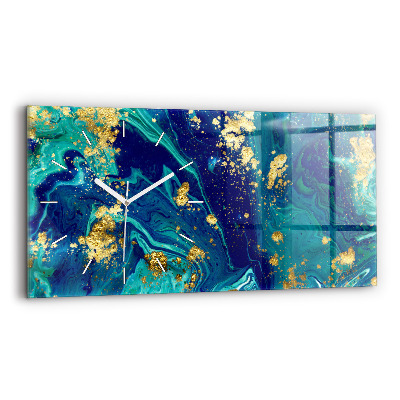 Glass wall clock rectangular Modern abstraction