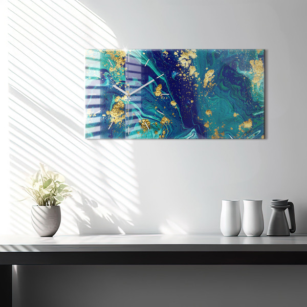 Glass wall clock rectangular Modern abstraction