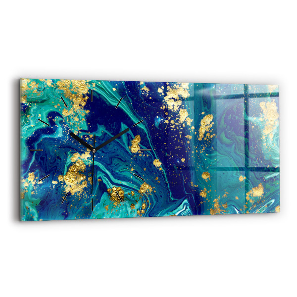 Glass wall clock rectangular Modern abstraction