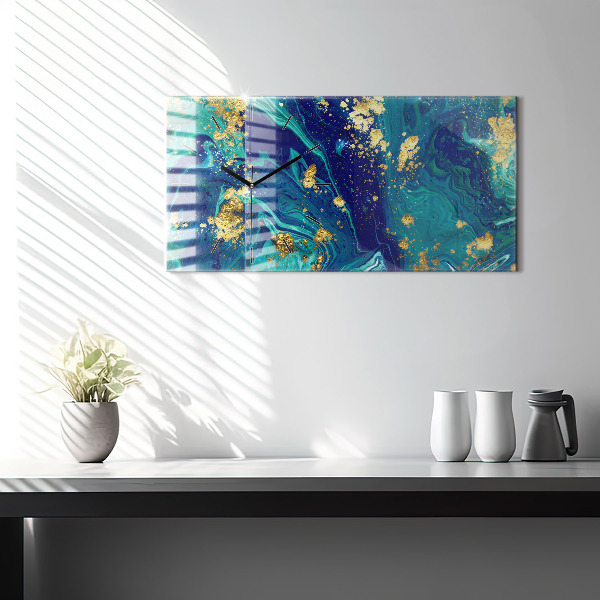 Glass wall clock rectangular Modern abstraction