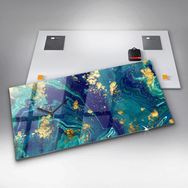 Glass wall clock rectangular Modern abstraction