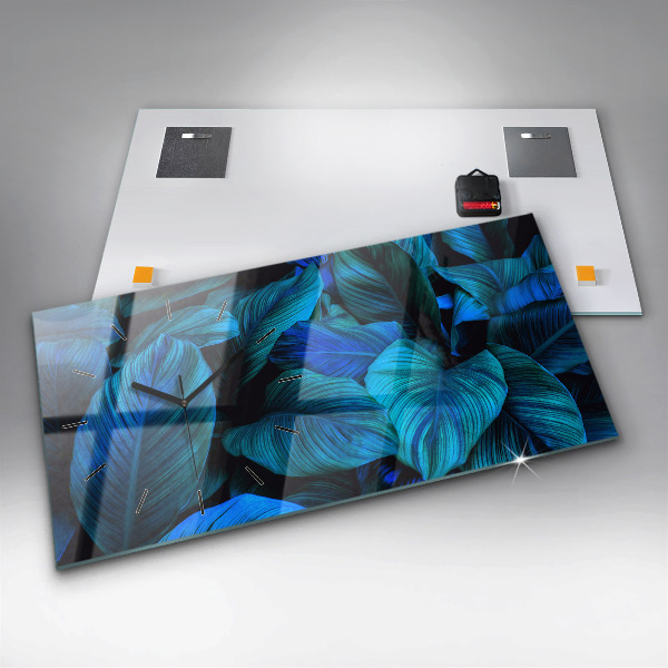 Glass wall clock rectangular Tropical nature