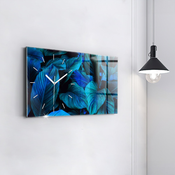 Glass wall clock rectangular Tropical nature
