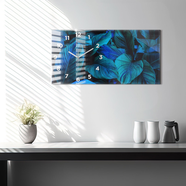 Glass wall clock rectangular Tropical nature