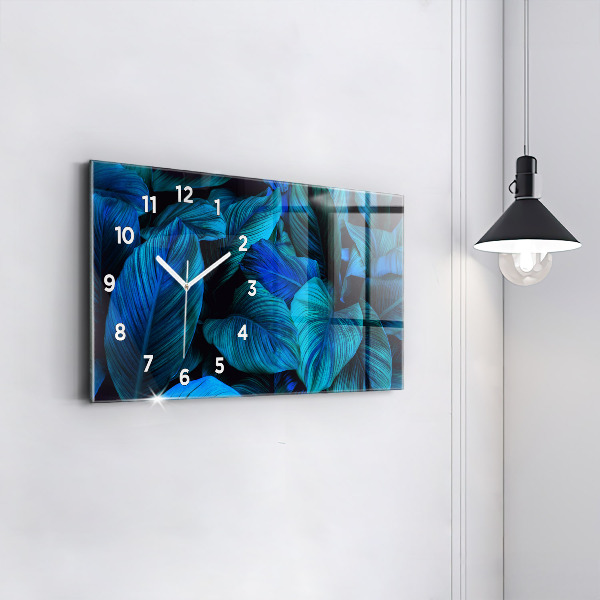 Glass wall clock rectangular Tropical nature
