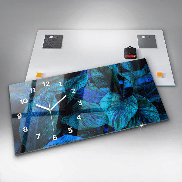 Glass wall clock rectangular Tropical nature