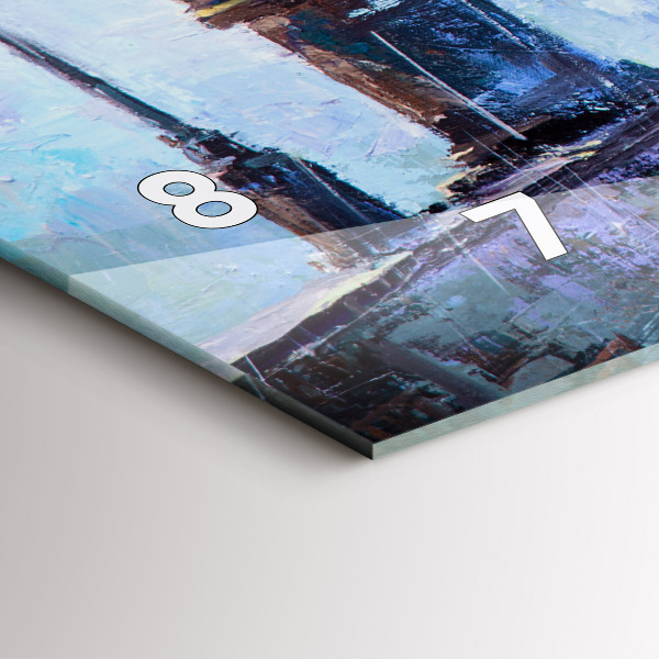 Glass wall clock rectangular Oil art