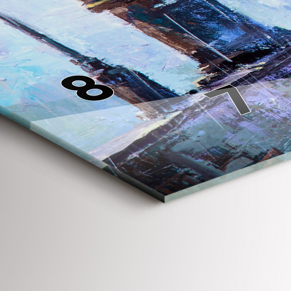 Glass wall clock rectangular Oil art