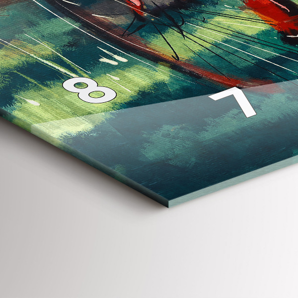 Glass wall clock rectangular Painted bike