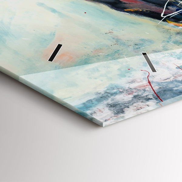 Glass wall clock rectangular Galloping Horses Illustration