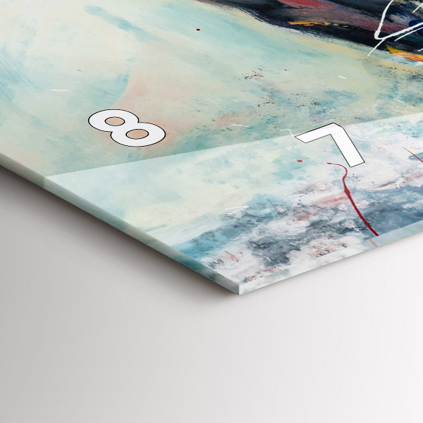 Glass wall clock rectangular Galloping Horses Illustration