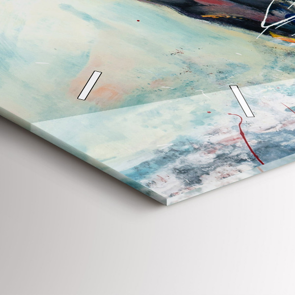 Glass wall clock rectangular Galloping Horses Illustration