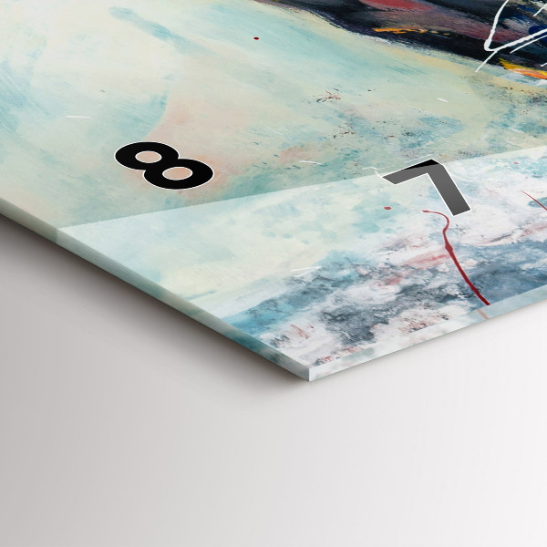 Glass wall clock rectangular Galloping Horses Illustration