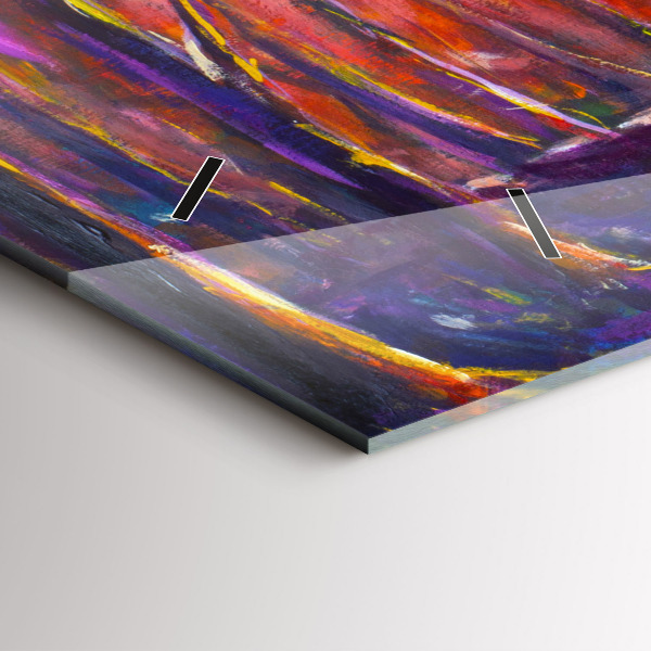 Glass wall clock rectangular Couple in the forest