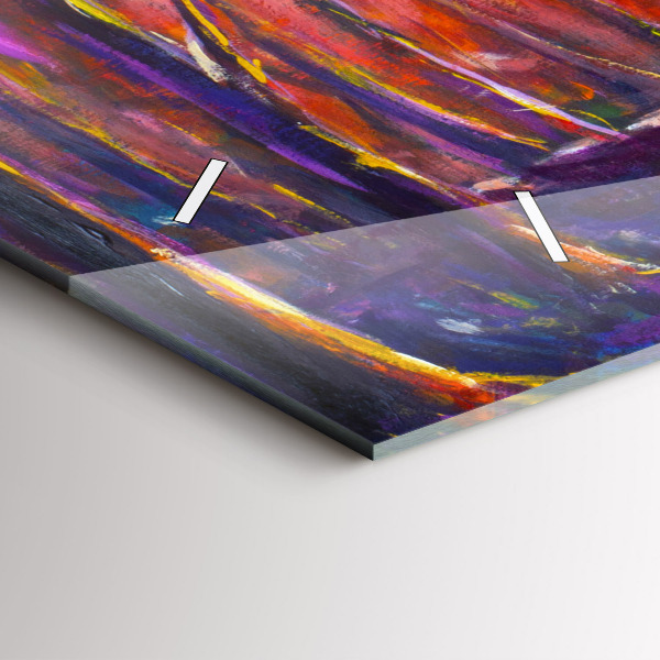 Glass wall clock rectangular Couple in the forest
