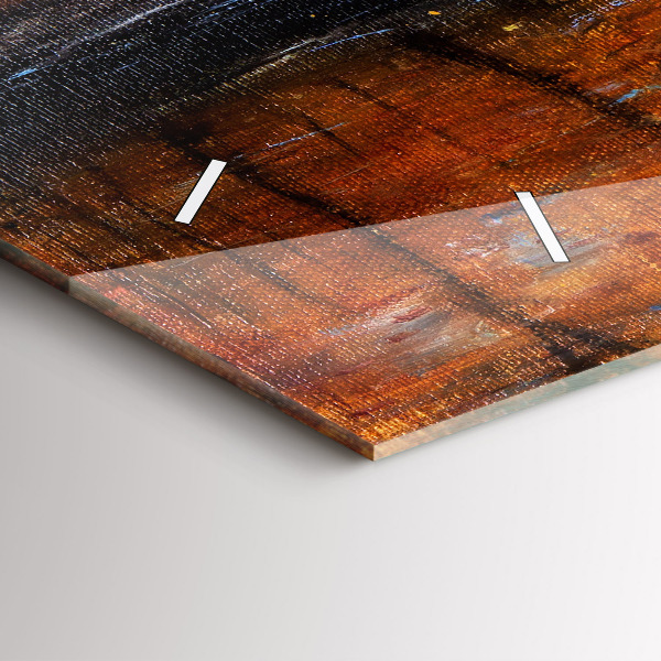 Glass wall clock rectangular Artistic art