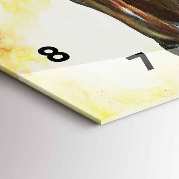 Glass wall clock rectangular Two painted horses