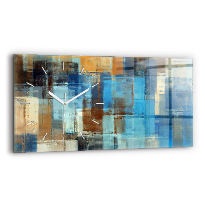 Glass wall clock rectangular Colorful background - abstract