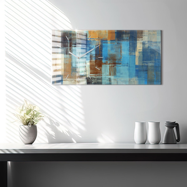Glass wall clock rectangular Colorful background - abstract