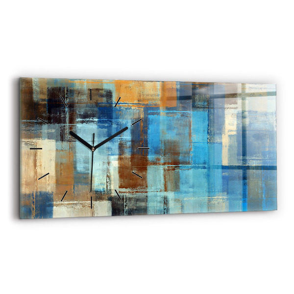 Glass wall clock rectangular Colorful background - abstract
