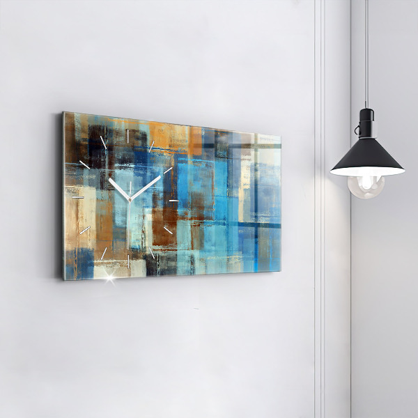 Glass wall clock rectangular Colorful background - abstract