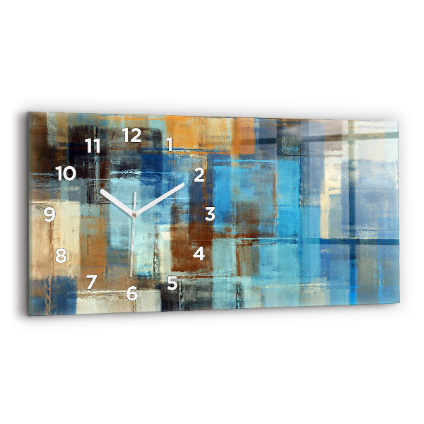 Glass wall clock rectangular Colorful background - abstract