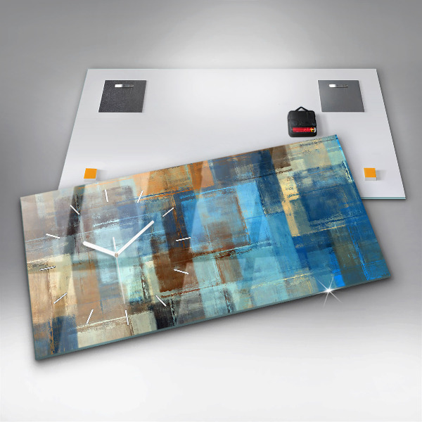 Glass wall clock rectangular Colorful background - abstract