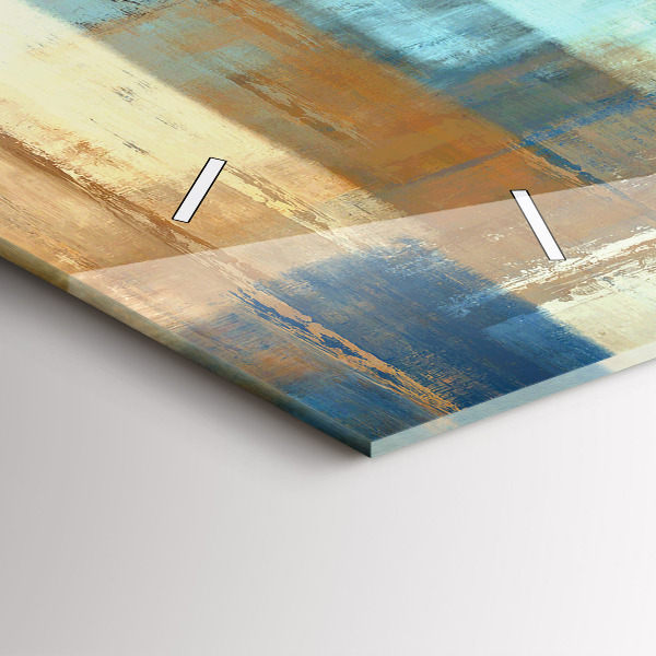 Glass wall clock rectangular Colorful background - abstract