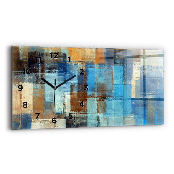 Glass wall clock rectangular Colorful background - abstract