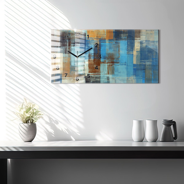 Glass wall clock rectangular Colorful background - abstract