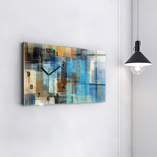 Glass wall clock rectangular Colorful background - abstract