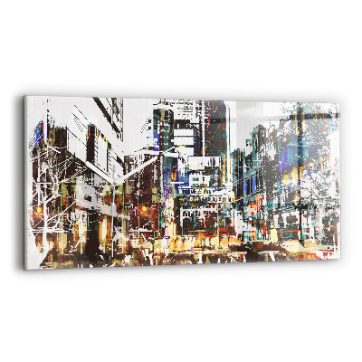 Glass wall clock rectangular New York City