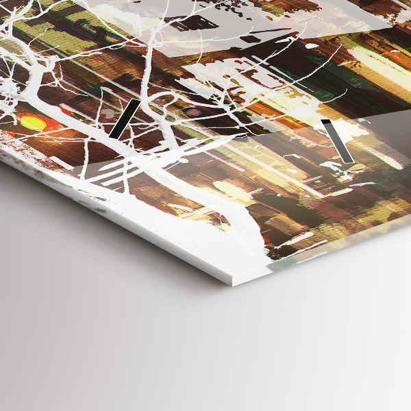 Glass wall clock rectangular New York City