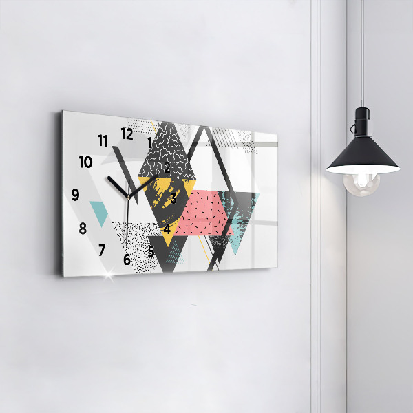 Glass wall clock rectangular Geometric pattern
