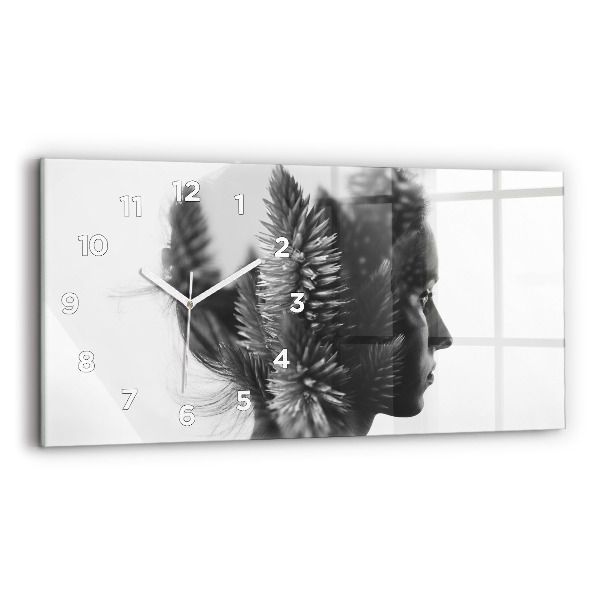 Glass wall clock rectangular Human Thought Sensitivity
