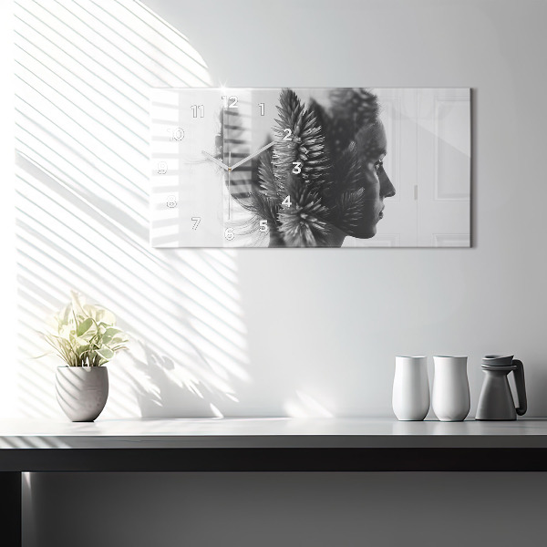 Glass wall clock rectangular Human Thought Sensitivity