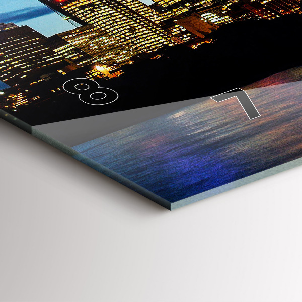 Glass wall clock rectangular Sydney In The Evening