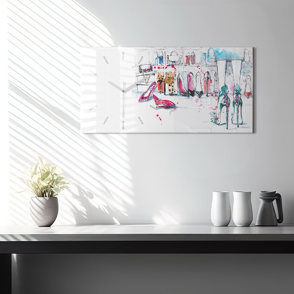 Glass wall clock rectangular The element of femininity