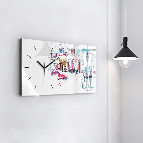 Glass wall clock rectangular The element of femininity