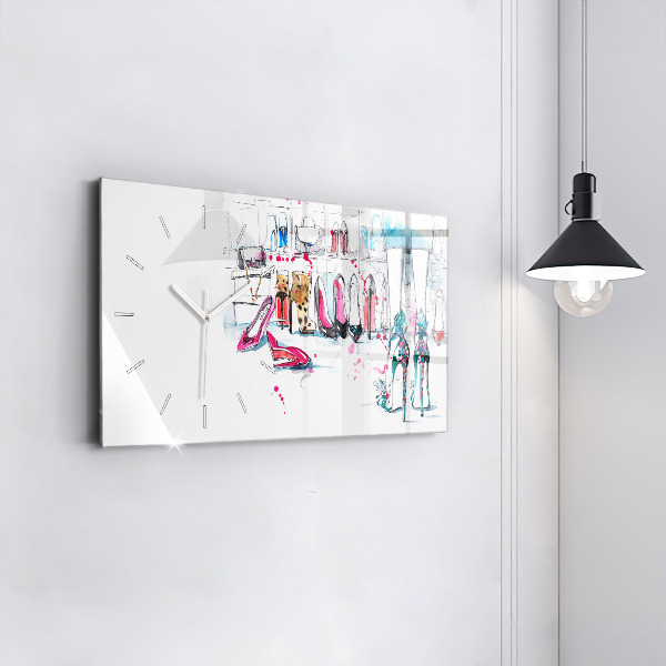 Glass wall clock rectangular The element of femininity