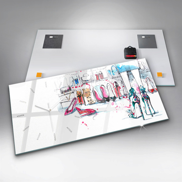 Glass wall clock rectangular The element of femininity