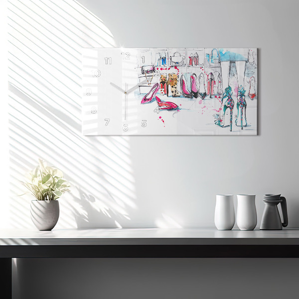 Glass wall clock rectangular The element of femininity