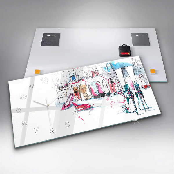 Glass wall clock rectangular The element of femininity