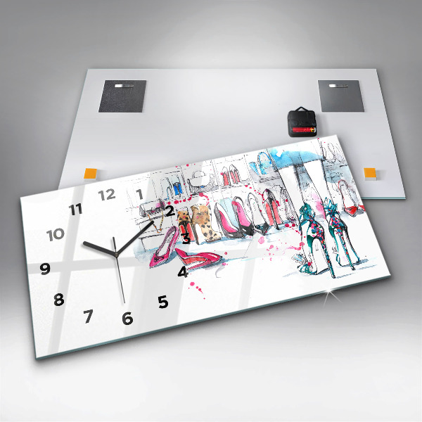 Glass wall clock rectangular The element of femininity
