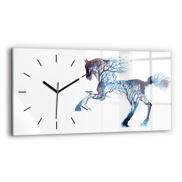 Glass wall clock rectangular Animal Nature Altruism