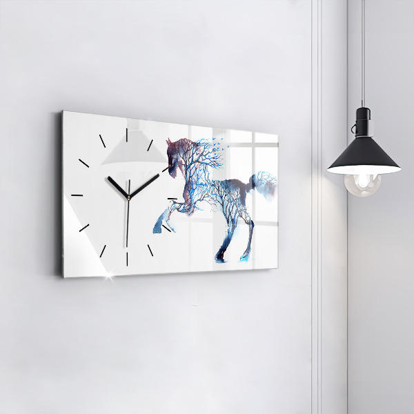 Glass wall clock rectangular Animal Nature Altruism