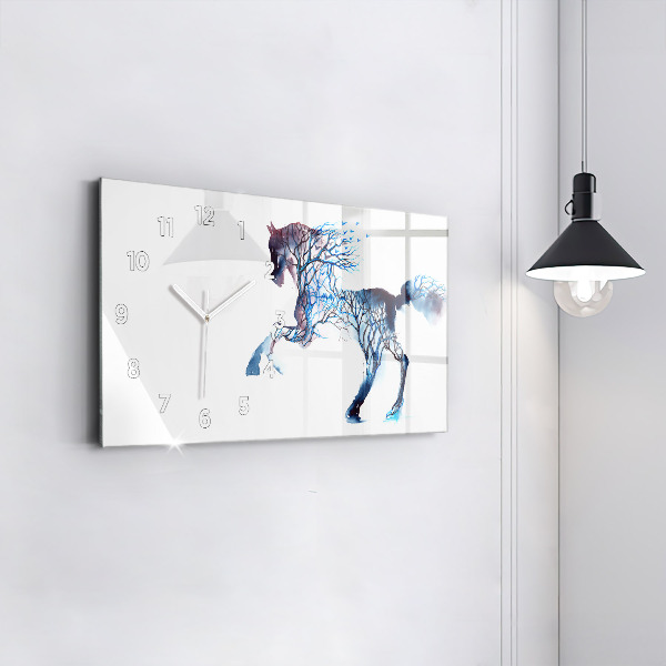 Glass wall clock rectangular Animal Nature Altruism